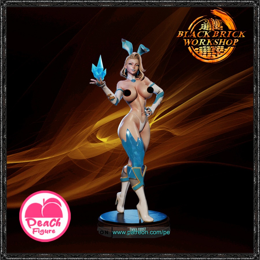 Emma Frost Neupravená Broskvová figurka Měřítko 1/9 (200 mm) (nsfw) 3D tisk