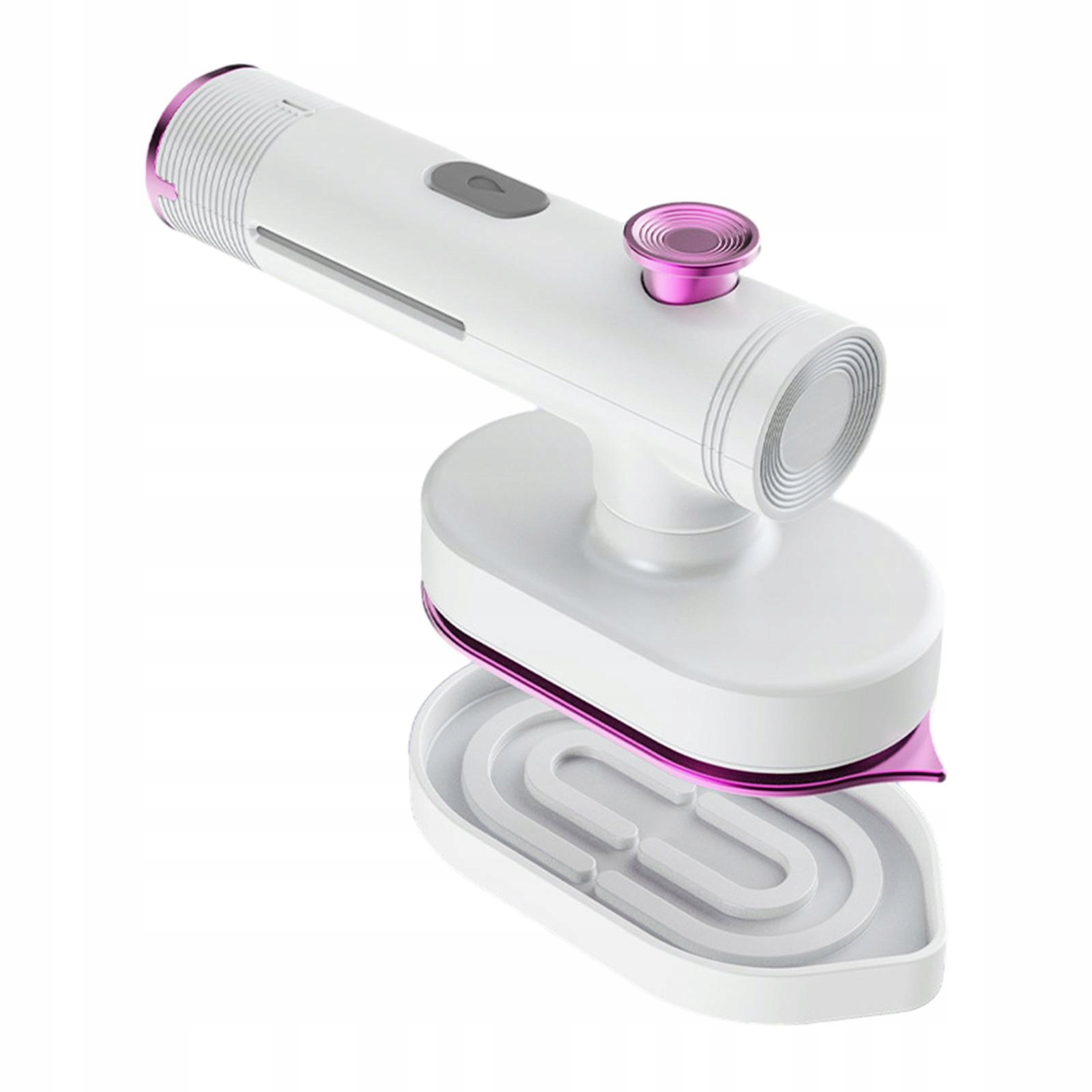 Podróżny parowiec do ubrań i żelazka obsługuje prasowanie na sucho i na mokro, biały