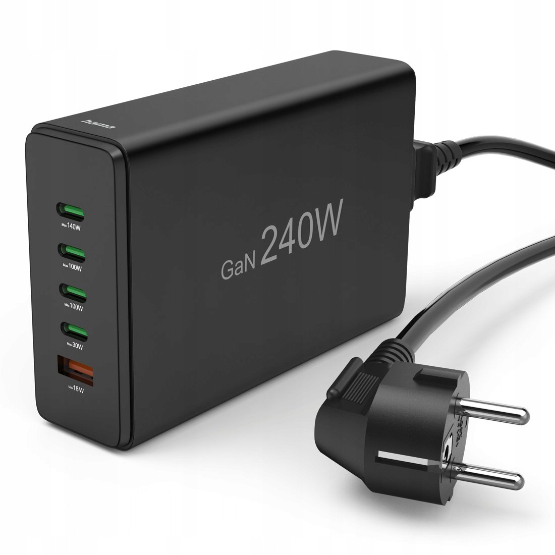 Výkonná Sieťová Nabíjačka Nabíjacia Stanica 4x Usb-c 1x Usb-a Hama 240W