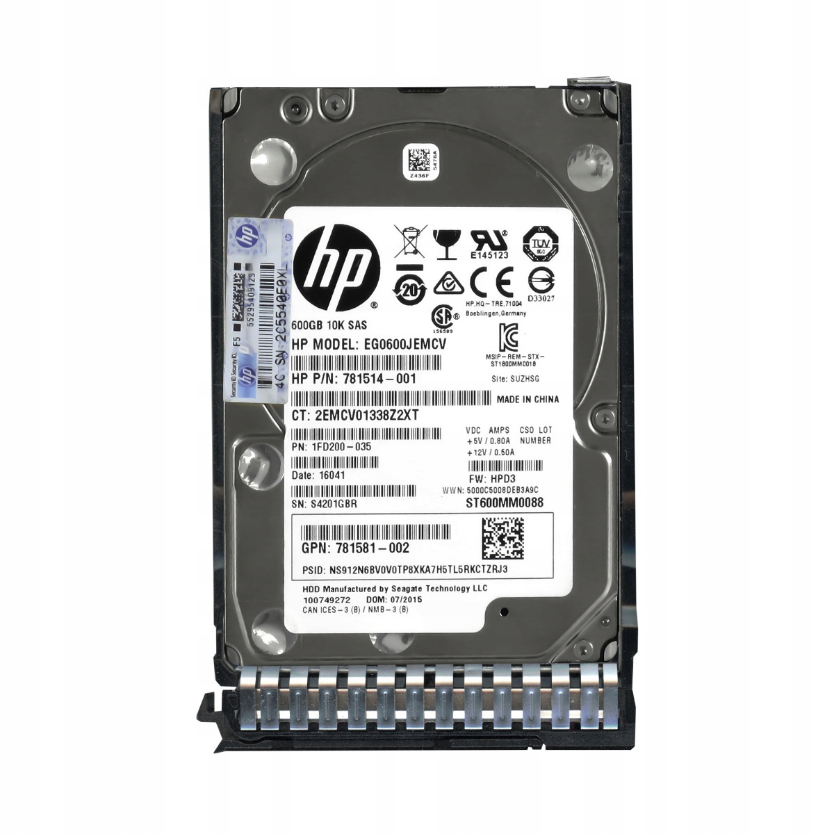 Hp 781514-001 600GB SAS-3 10K 128MB 2.5'' EG0600JEMCV