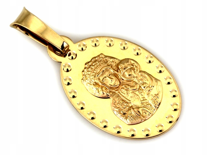Oválný zlatý medailon 585 na řetízek 18 mm, váha 0.76 g, ideální na svaté přijímání