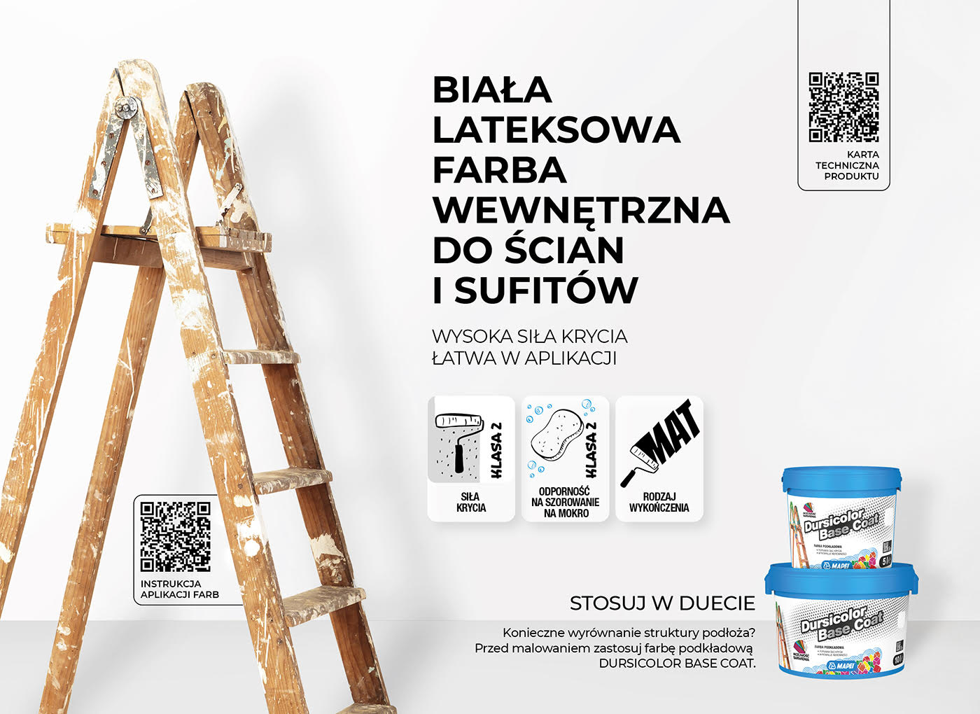 MAPEI FARBA BIAŁA MATOWA DURSICOLOR COMFORT 10L Marka Mapei