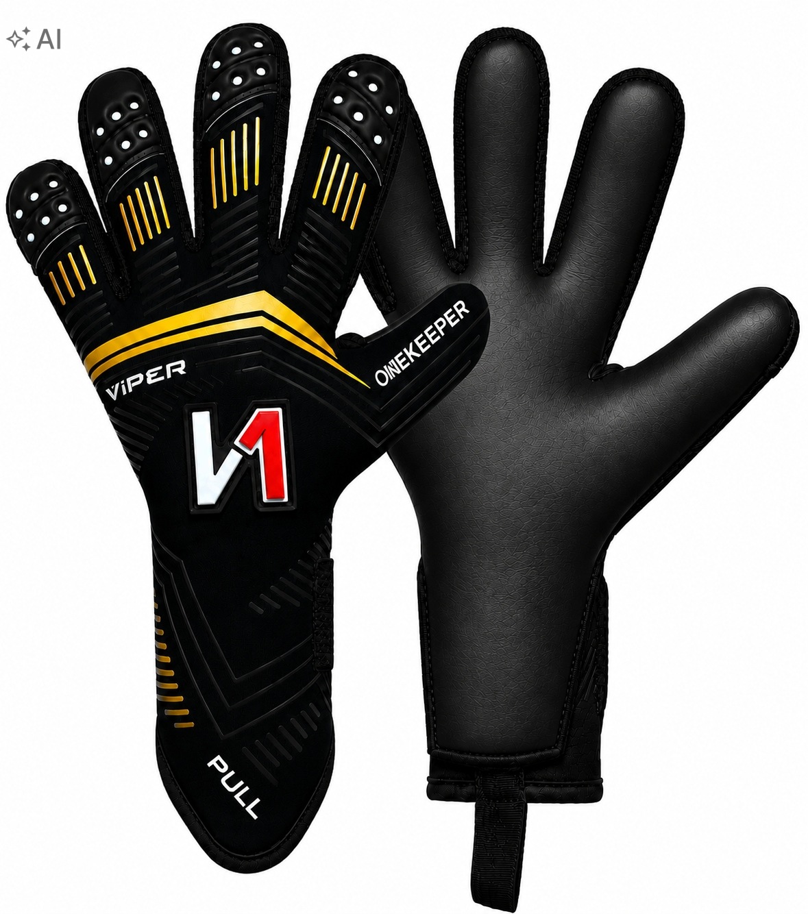 Rękawice Bramkarskie Onekeeper Viper Black-Gold r.5