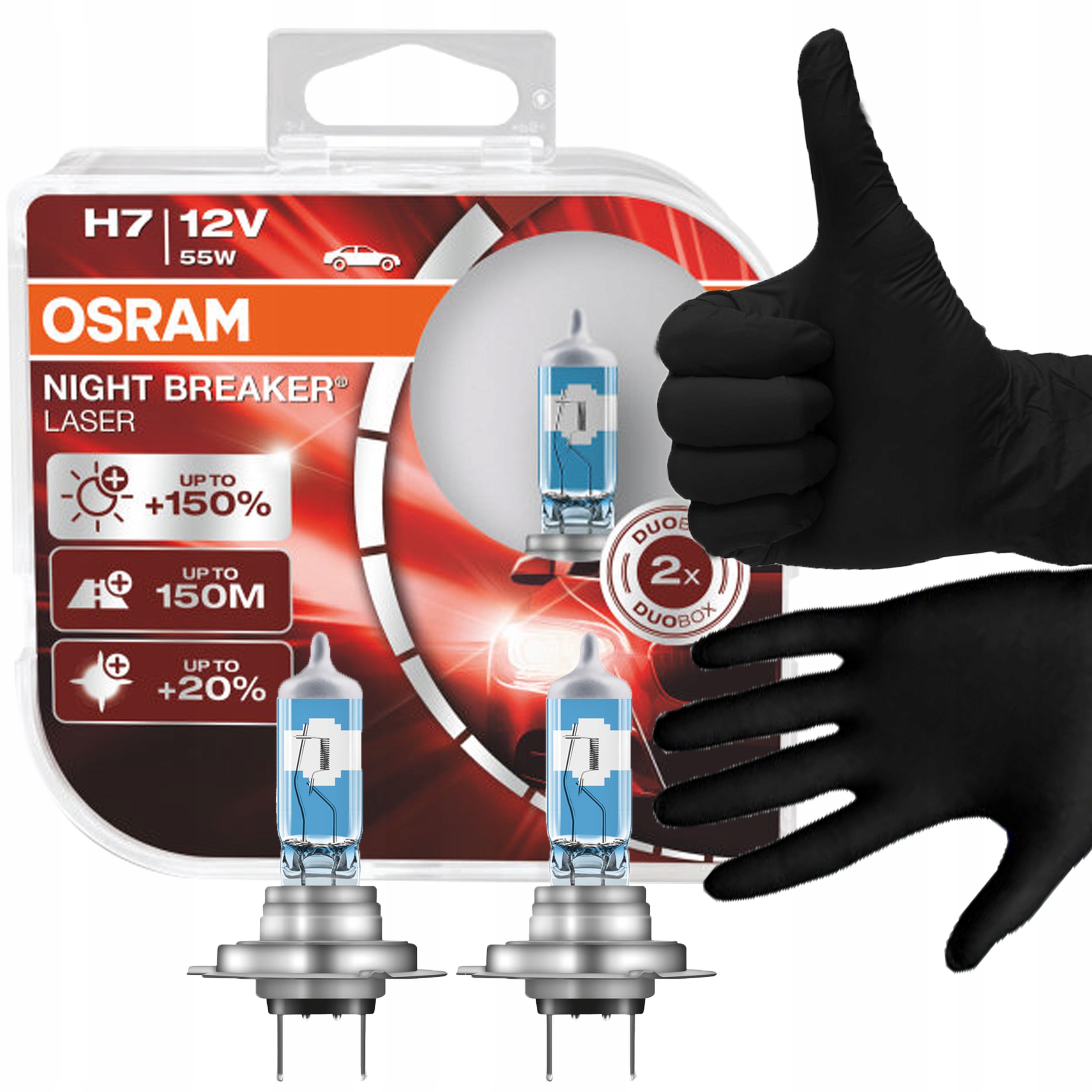 

Osram Żarówki H7 Night Breaker Laser+150% Duo 150m