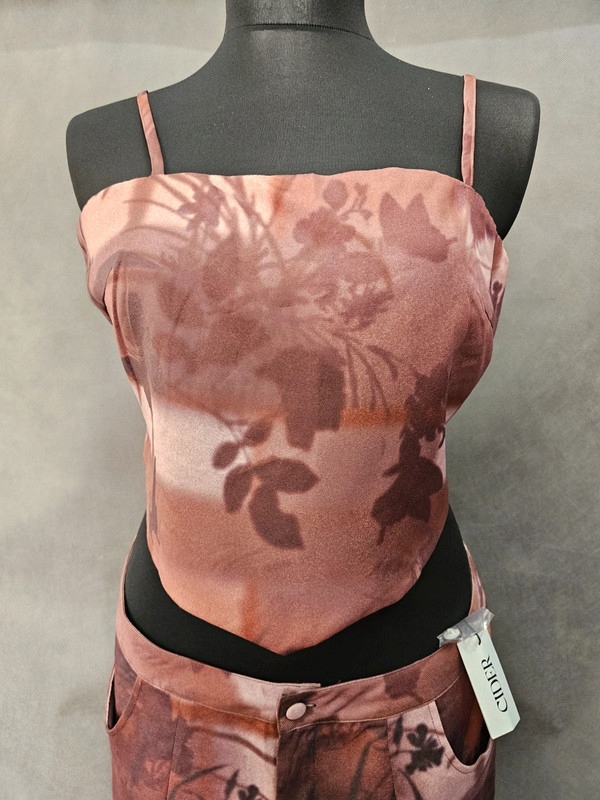 Cider komplet dwuczęściowy brązowy print 46 Linia plus size (duże rozmiary)