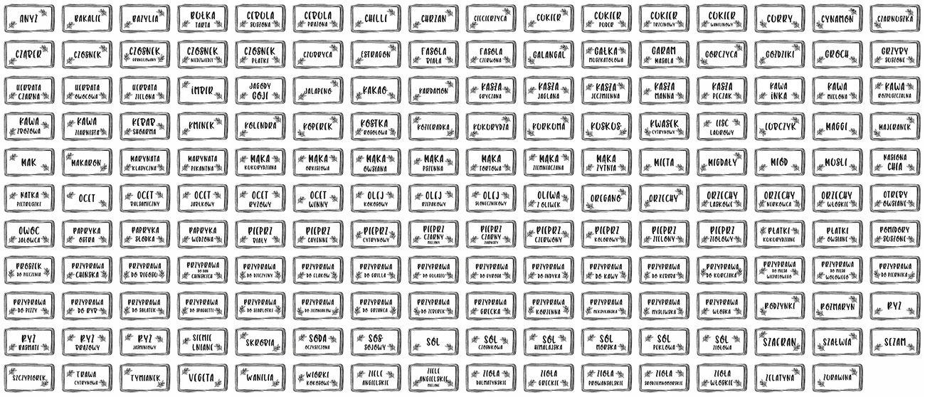 

Naklejki na przyprawy etykiety na słoiki 175 szt