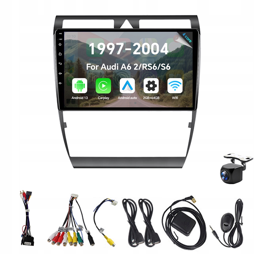 2Din Android 13 autorádio pre Audi A6 C5 1997-2004 S6 2 1999-2004 Carplay