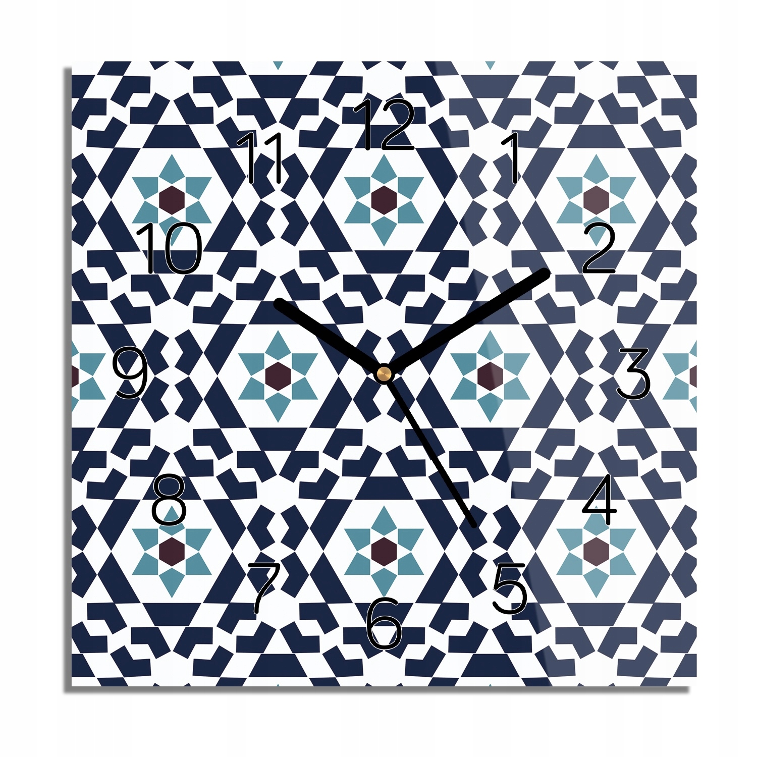 

Mozaika geometria zegar na szkle z grafiką 30x30