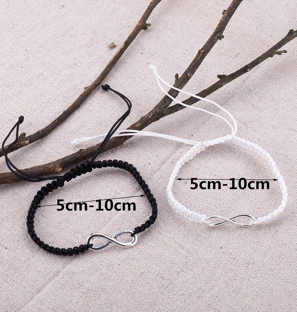 Bransoletka dla par z nieskończonością Materiał sznurek