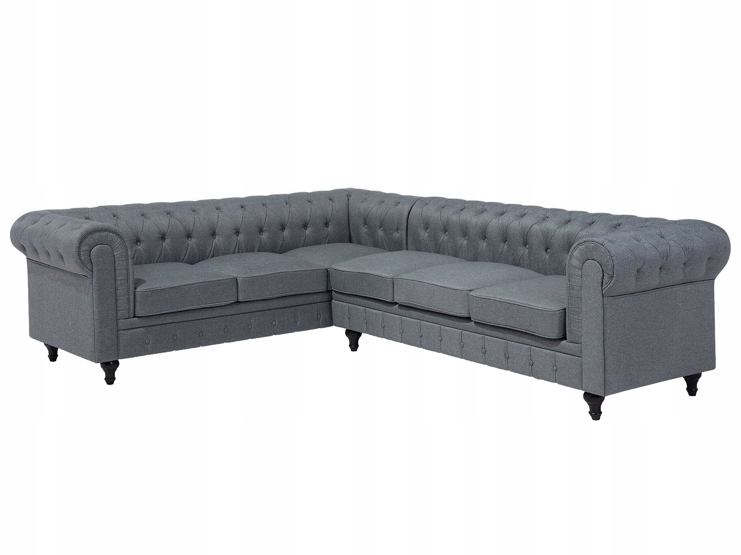 Narożnik rogówka Chesterfield w kolorze jasnoszary