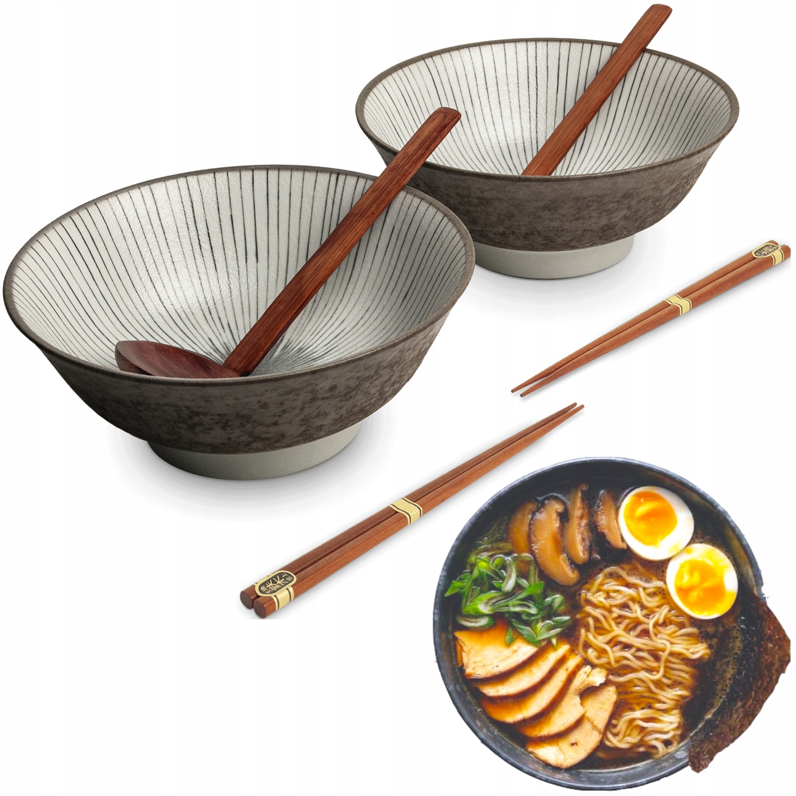 Levně Sada misek a tyčinek na polévku a těstoviny Ramen Motiv Shima