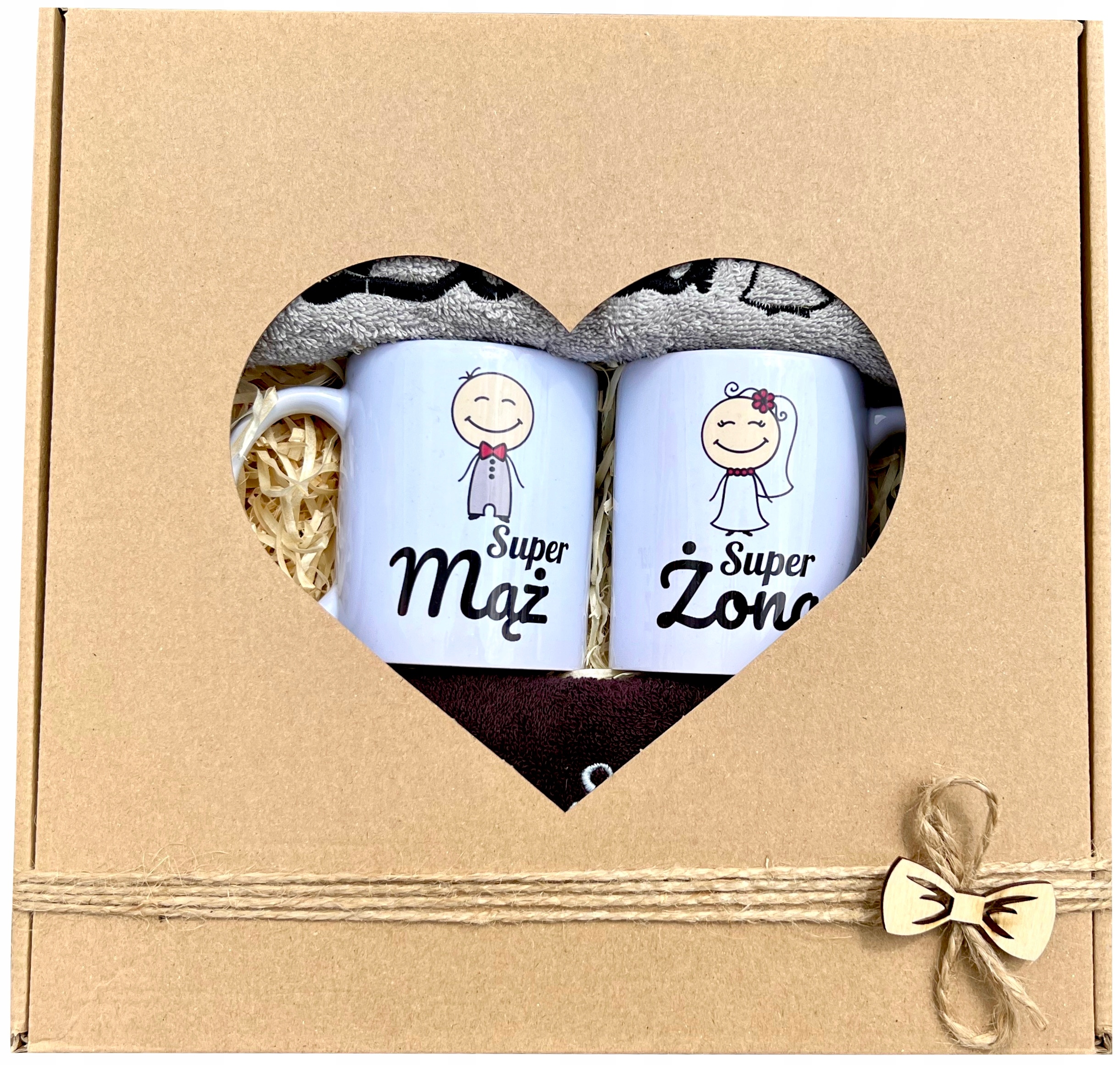 Oryginalny Prezent na Ślub Ręczniki z Haftem Kubki