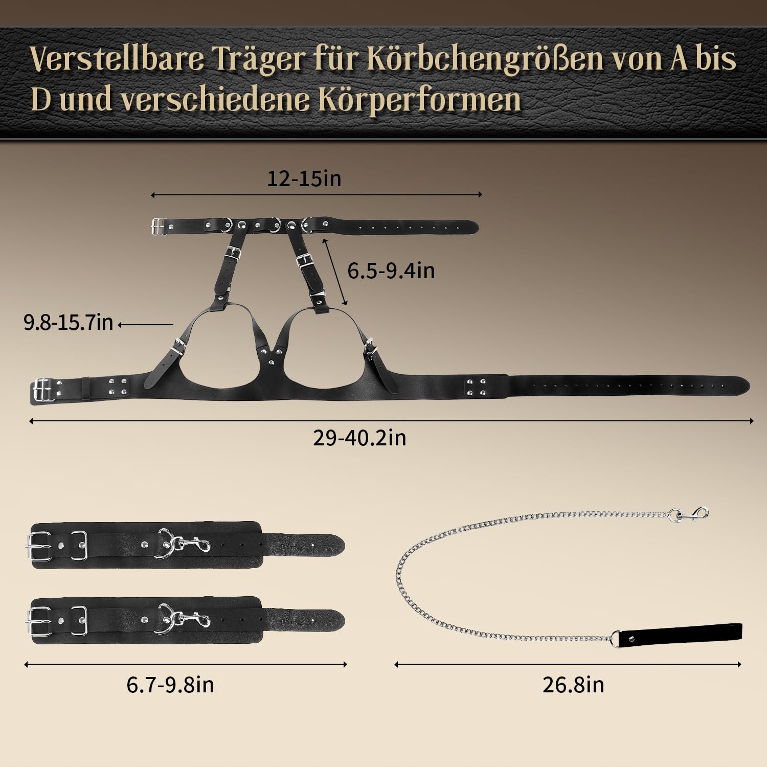 BONDAGE Zestaw BDSM Bielizna Dla Par Kajdanki Opaska Na Oczy — miniatura 6