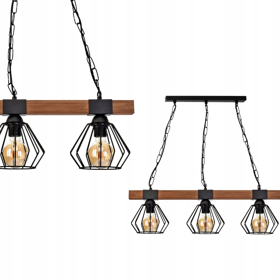 Závesná lampa Milagro Ulf čierna wood 3xE27