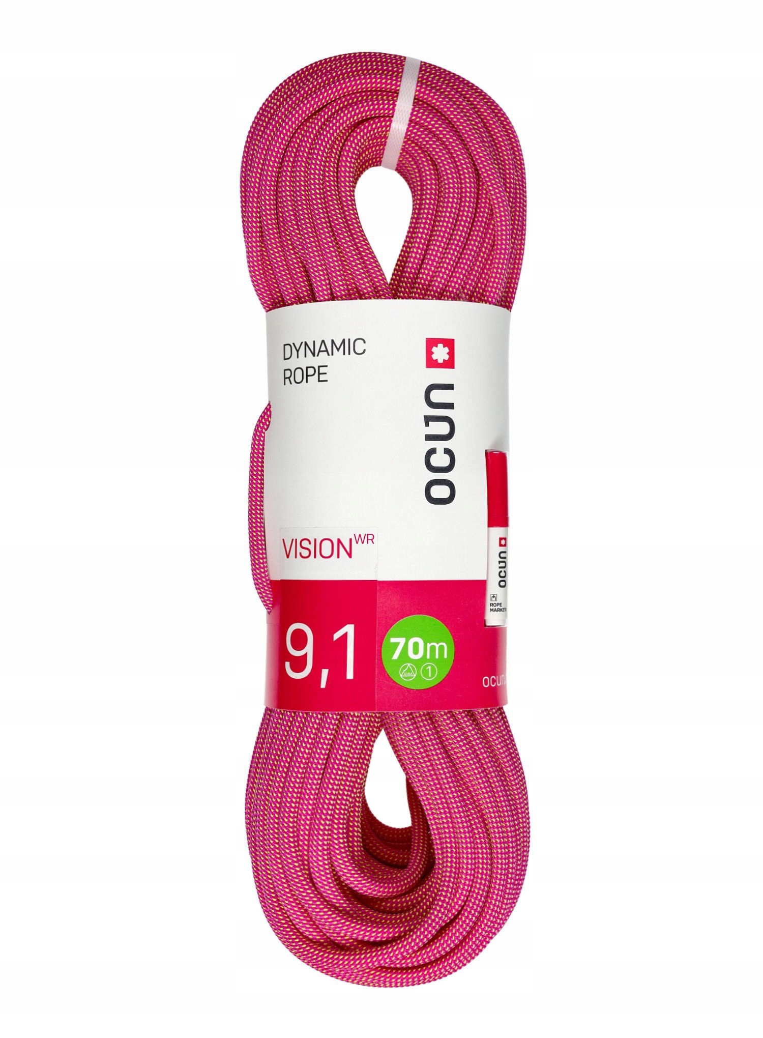 Dynamické lano Ocun Vision Wr 9.1 mm 70 m fialová/žlutá