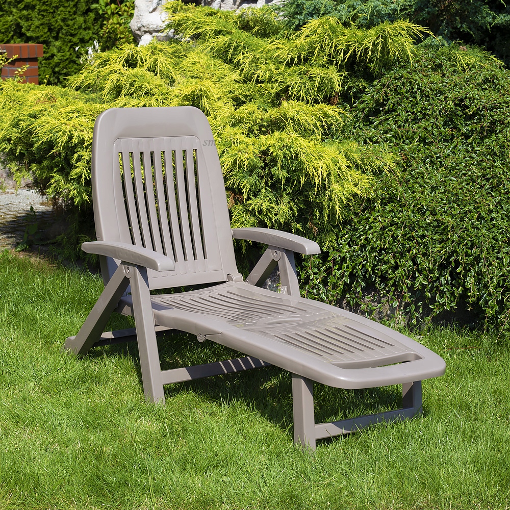 LEŻAK BASENOWY BEŻOWY ROZKŁADANY LEŻAKI OGRODOWE Kolor beże i brązy