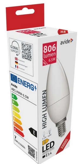 

Żarówka świeczka Led E14 6,5W 60W 806 ciepła 3000K
