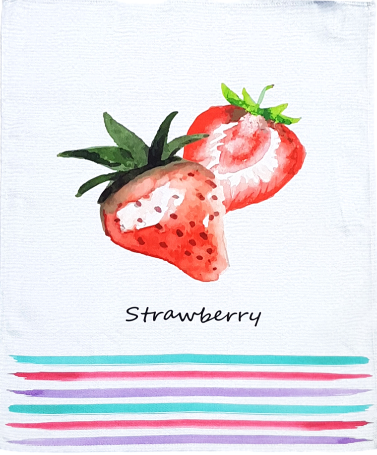 

Ścierka do naczyń Bawełniana 50x70 Krem Truskawki