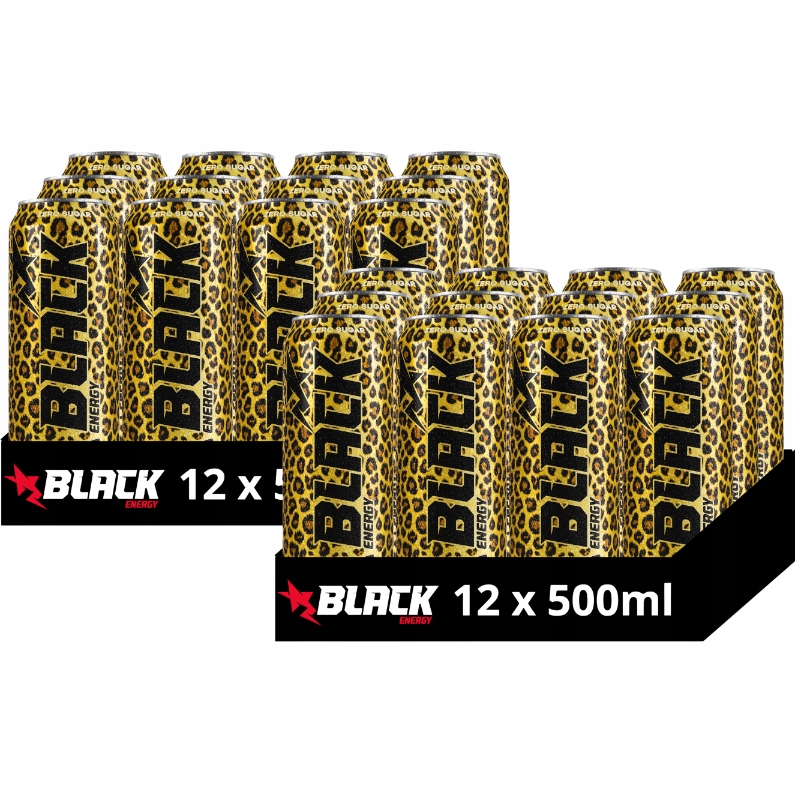 Levně Black Energy Leopard energetický nápoj bez cukru 500 ml x 24 kusů