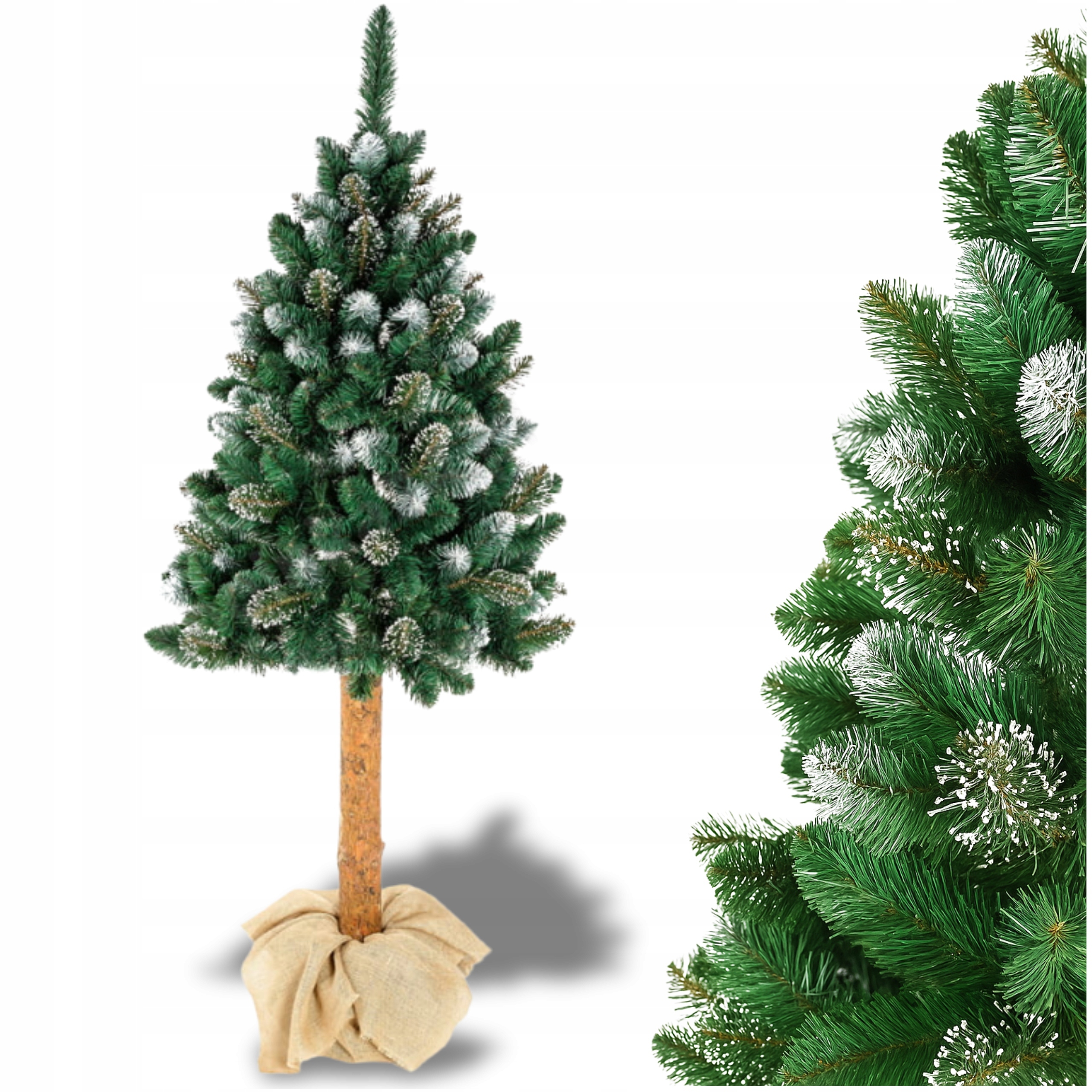 Umělý Vánoční Stromeček Na Kmeni Jako Živá Borovice Zasněžená 180 CM