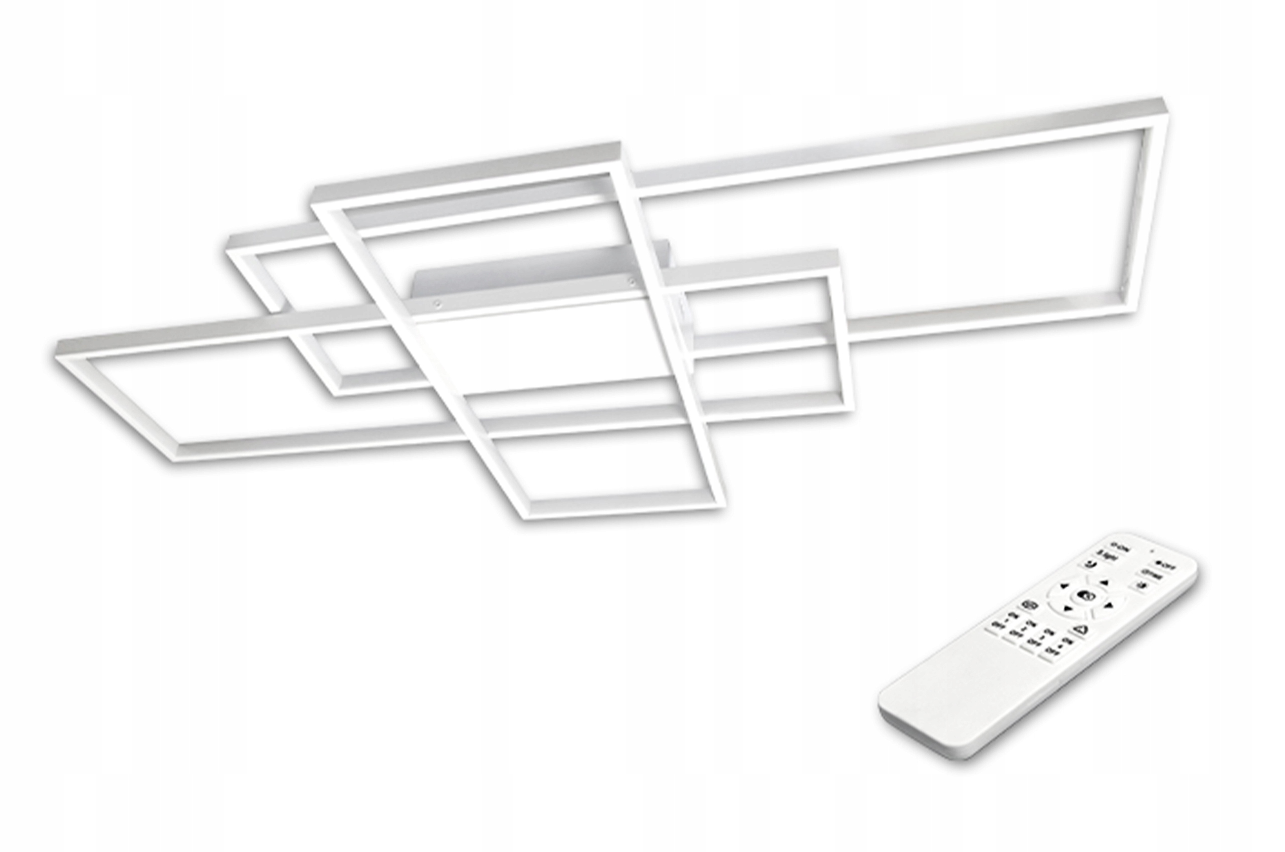 Żyrandol Led 130W Biały do mieszkania 105cm pilot