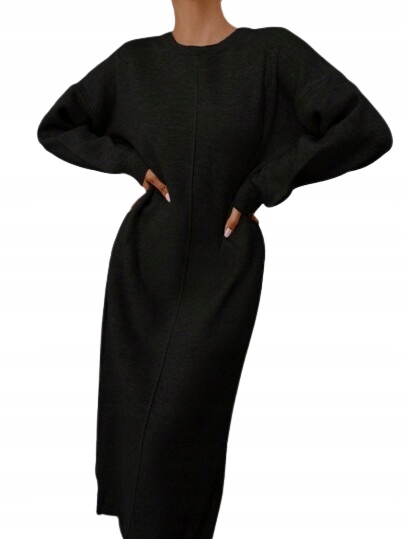 Shein Měkká A Volná Černá Šaty 1_A