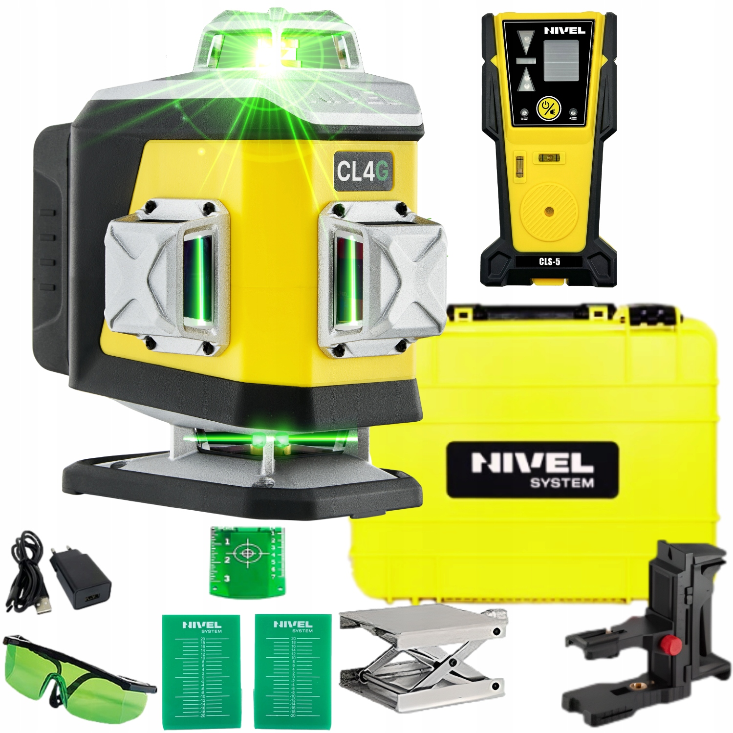 Laser krzyżowy cl4g zielony poziomica laserowa laser nivel czujnik