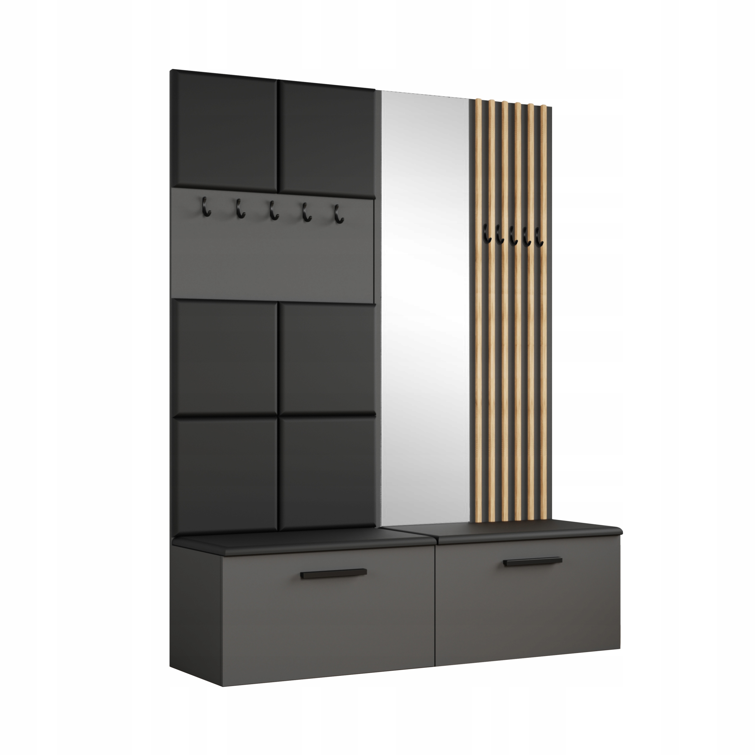 Šatní skříň Modulo 161,2/204/40 cm do předsíně Moderní šedá