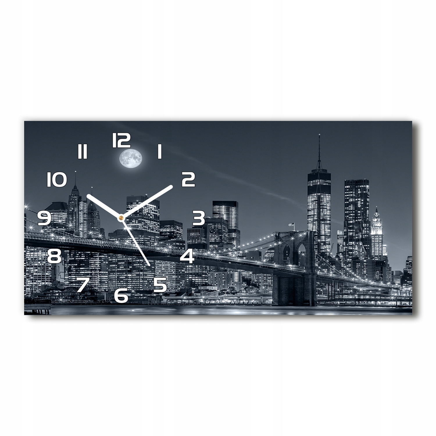 

Zegar ścienny szklany Manhattan Nowy Jork 60x30 cm
