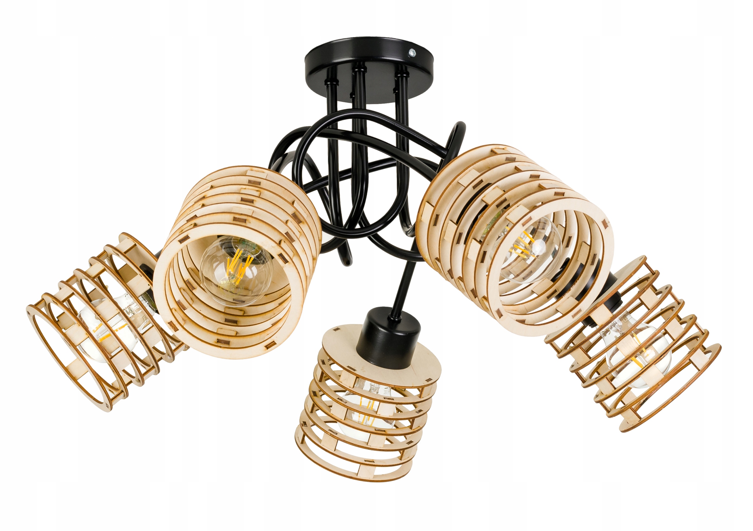 Stropní svítidlo závěsný lustr Loft dřevo na E27