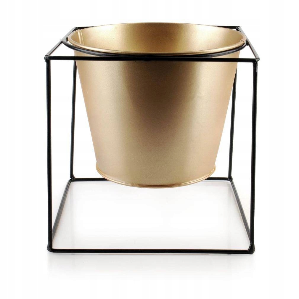 

Złota osłonka 16 cm na stojaku dekoracyjna glamour