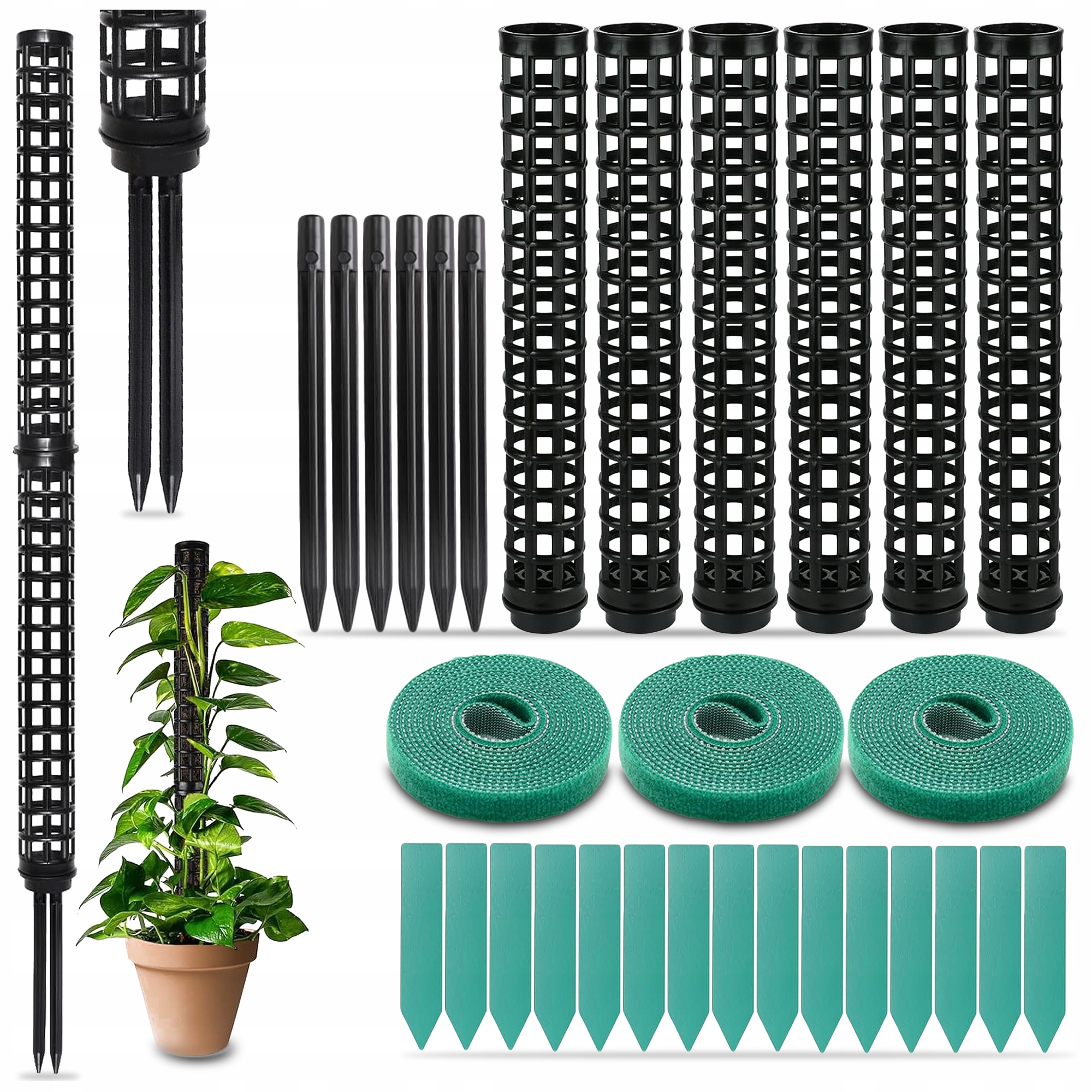 PODPÓRKA DO ROŚLIN DONICZKOWYCH PALIK TYCZKA 6x 25cm MODUŁOWA WYSOKA +TAŚMY