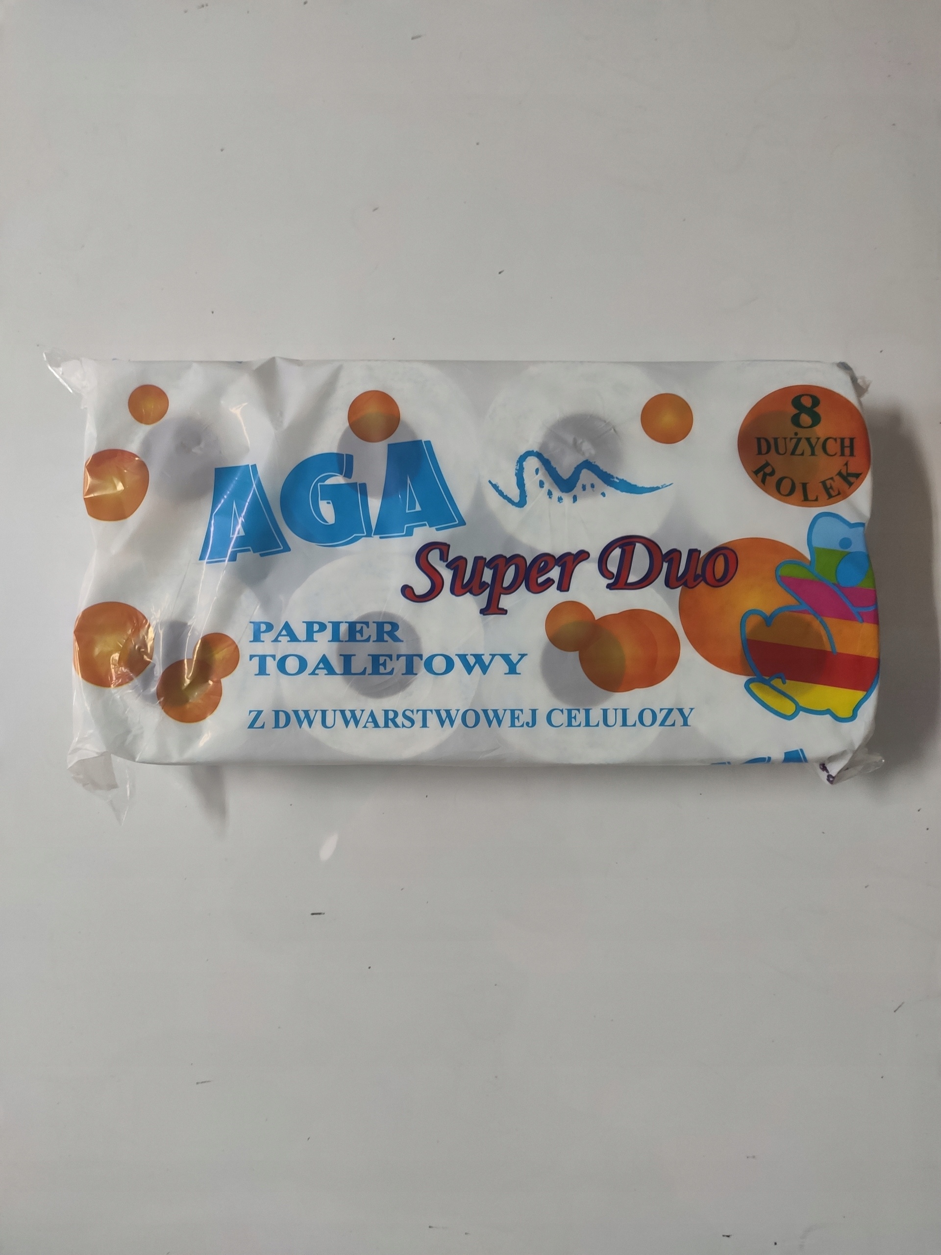 

Papier toaletowy Aga biały 2-warstwowy 8-rolek
