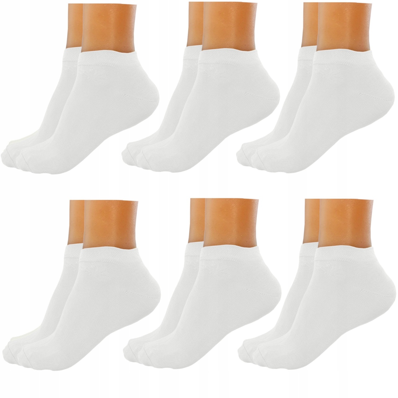 

6xSTOPKI Niskie Damskie Bawełniane Gładkie Krótkie