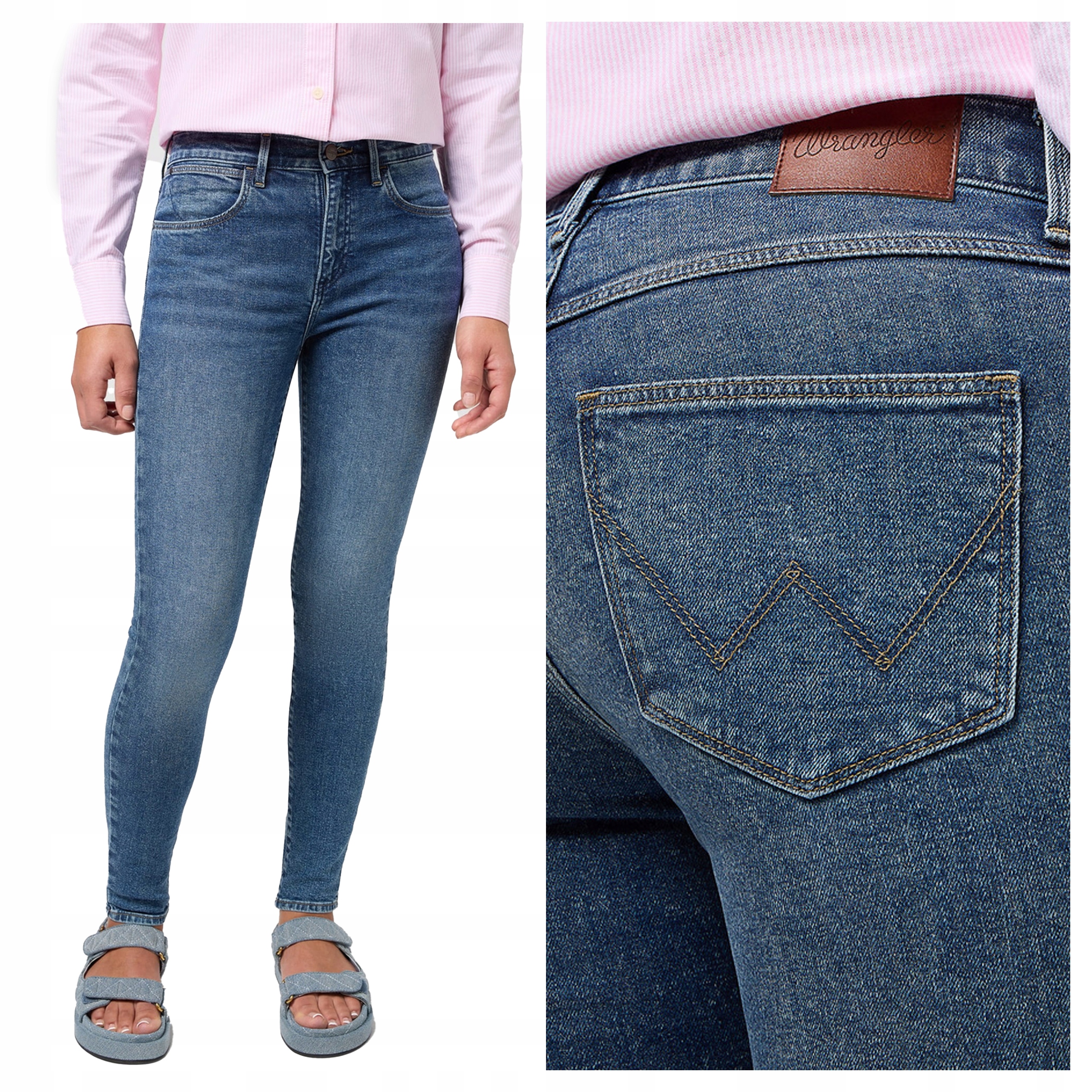 Wrangler High Skinny W27 L32 Dámské džínové kalhoty džíny Přiléhavé