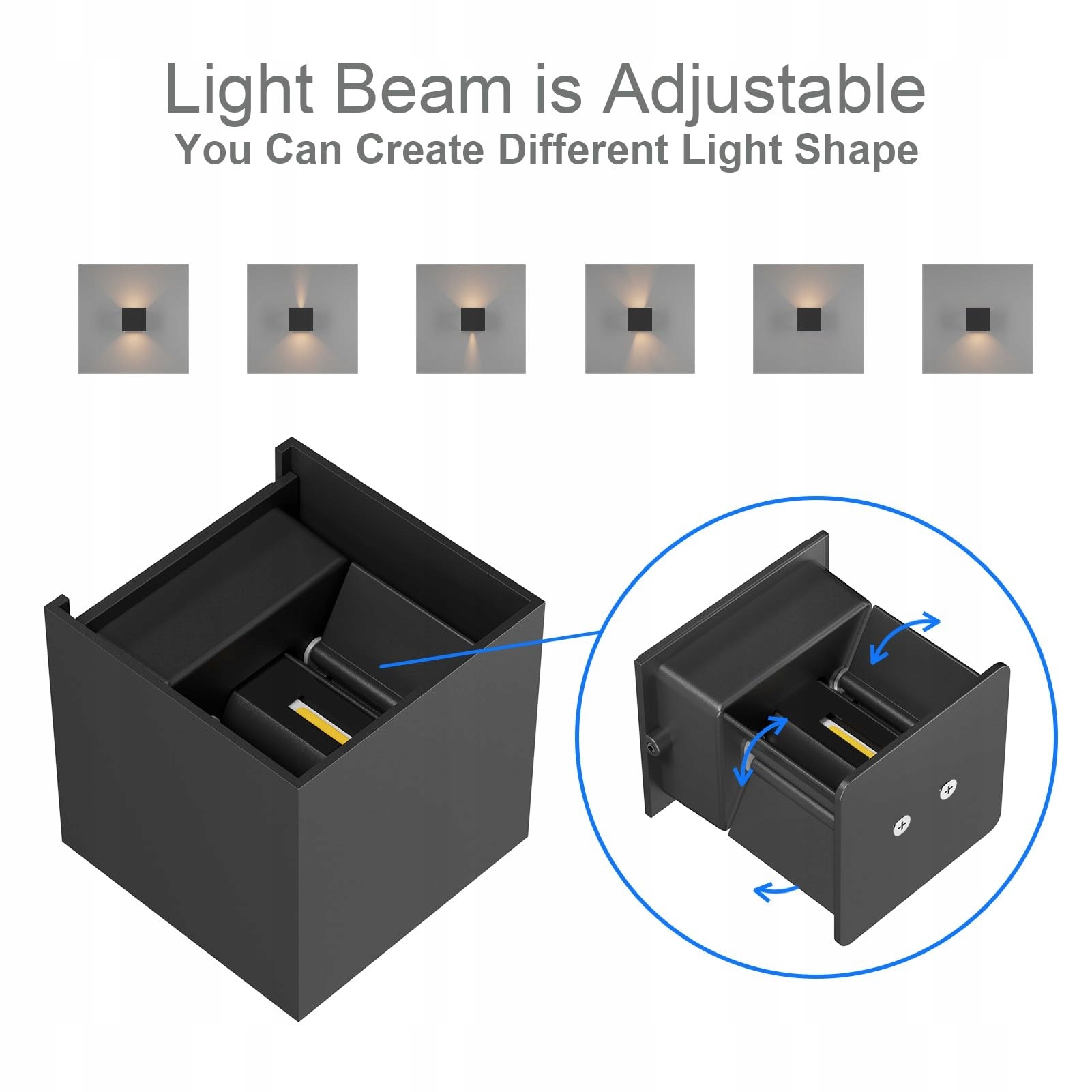 KLIGHTEN Zestaw 2 Lamp LED Wewnętrzne i Zewnętrzne 7W IP65 Ciepłe Światło — miniatura 3