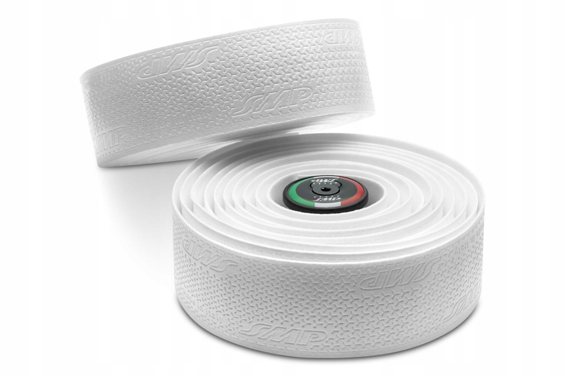 Gelová cyklistická omotávka Selle Smp Grip Gel 2.0 bílá 3,0 mm silná zátky