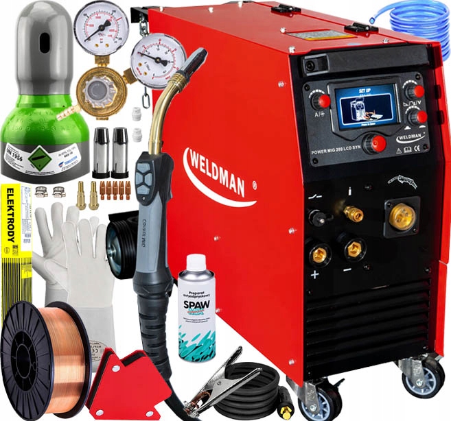 Invertorová Svářečka Migomat Weldman Power Mig 280 LCD 4x4 Synergie 400V