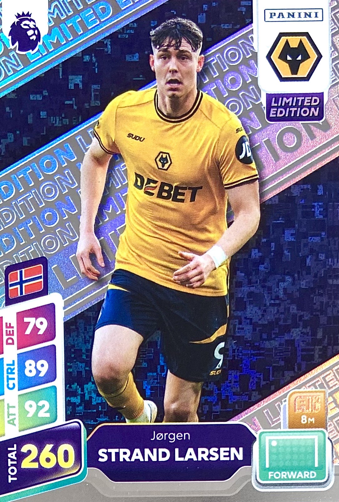 Panini Premier League Plus 2025 Limited Jergen Strand Larsen Wolverhampton