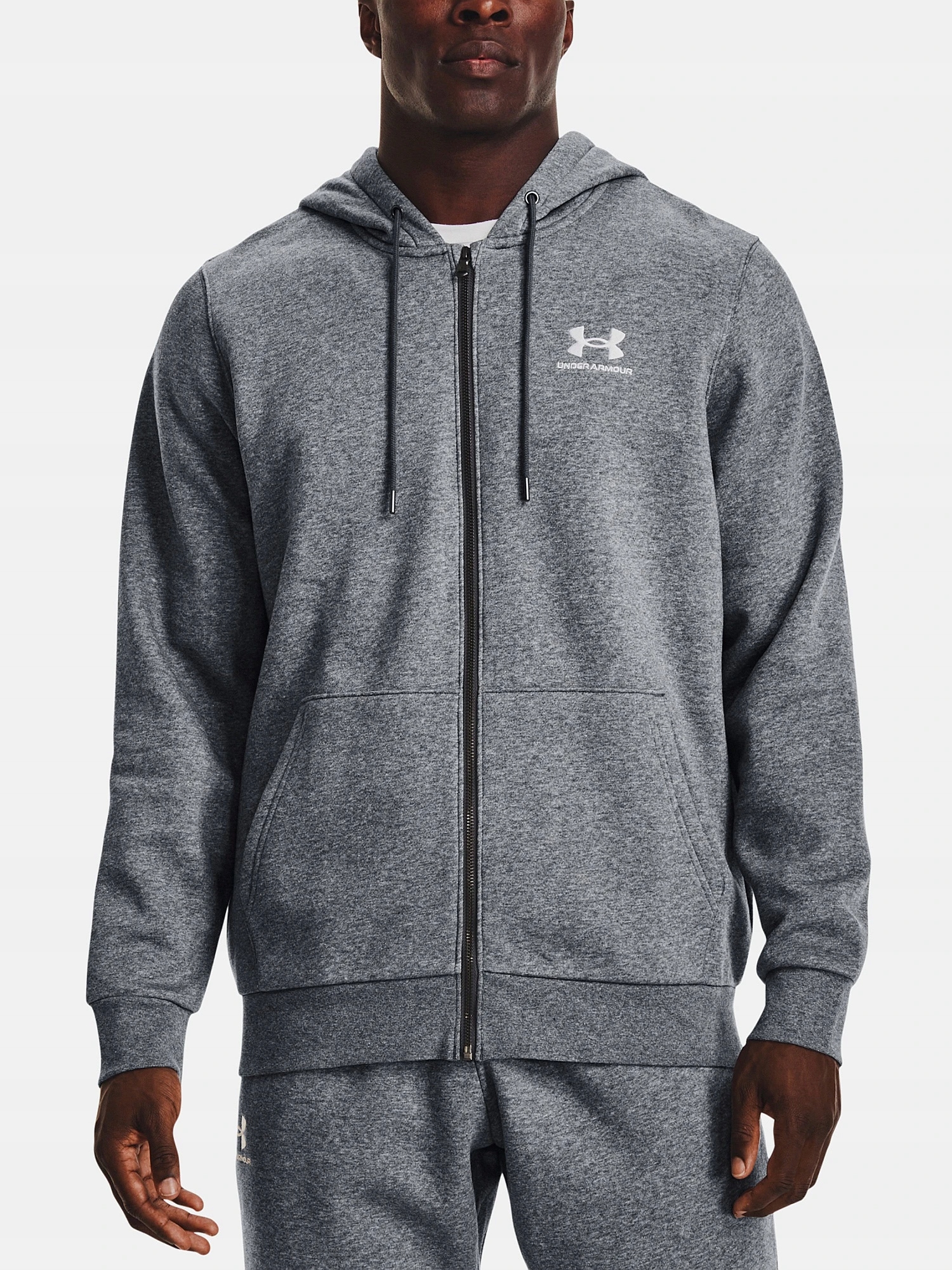 Under Armour Mikina Ua Essential Fleece Fz Hood-GRY šedá