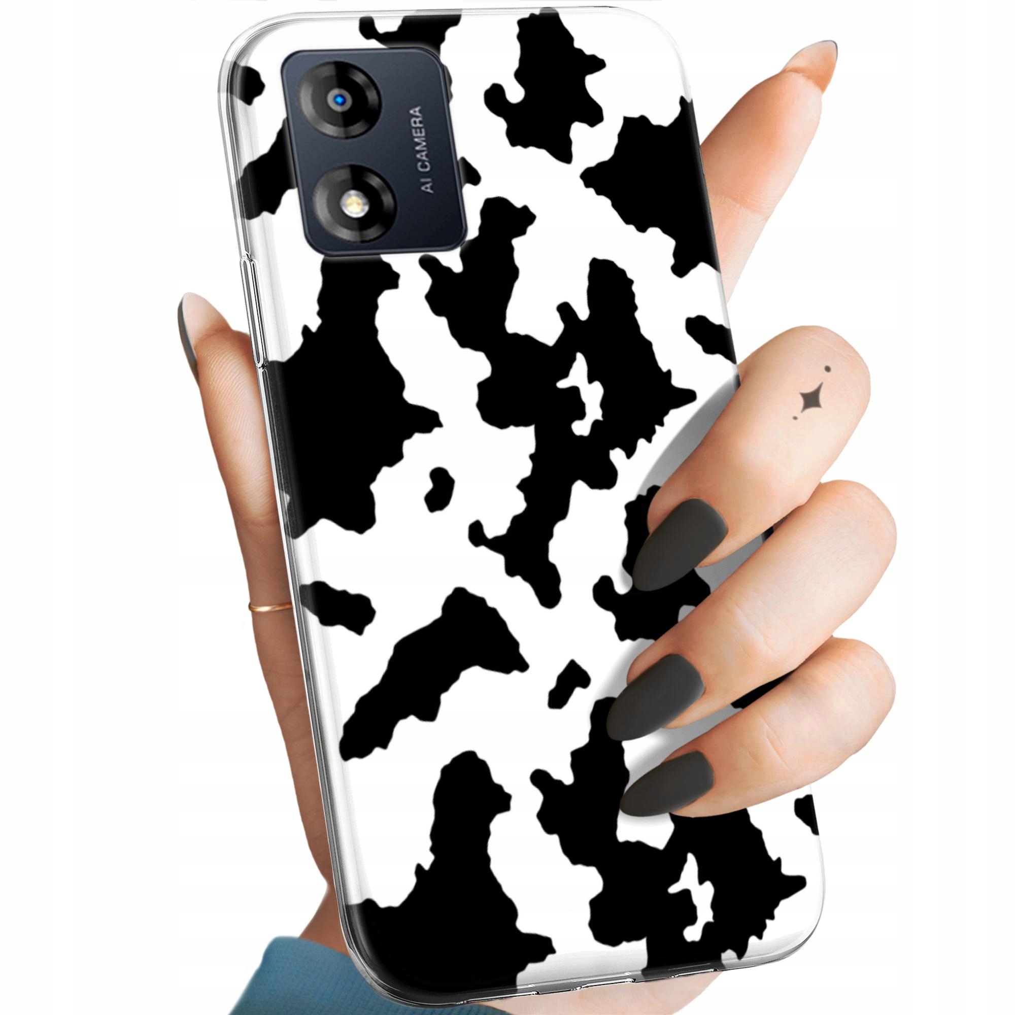 Etui Do Motorola Moto E13 Krowa Łaty Plamki Obudowa Pokrowiec Case