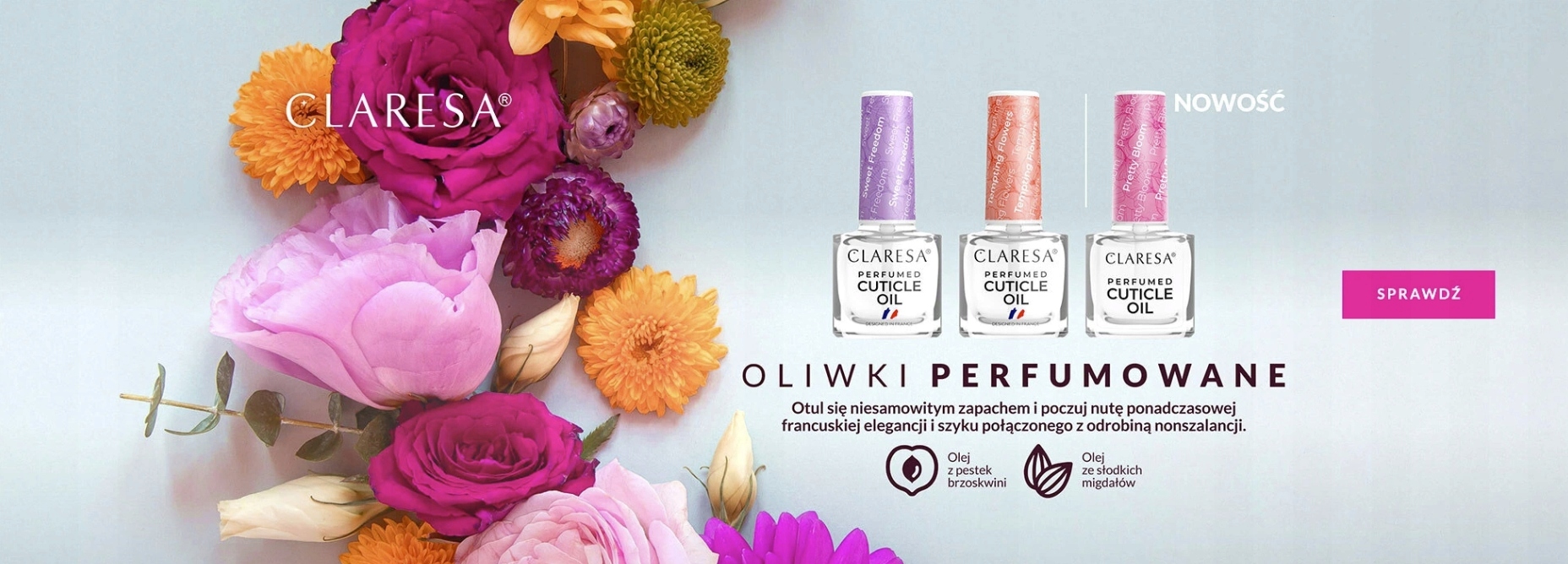 Claresa oliwka do skórek paznokci PRETTY BLOOM Przeznaczenie do skórek