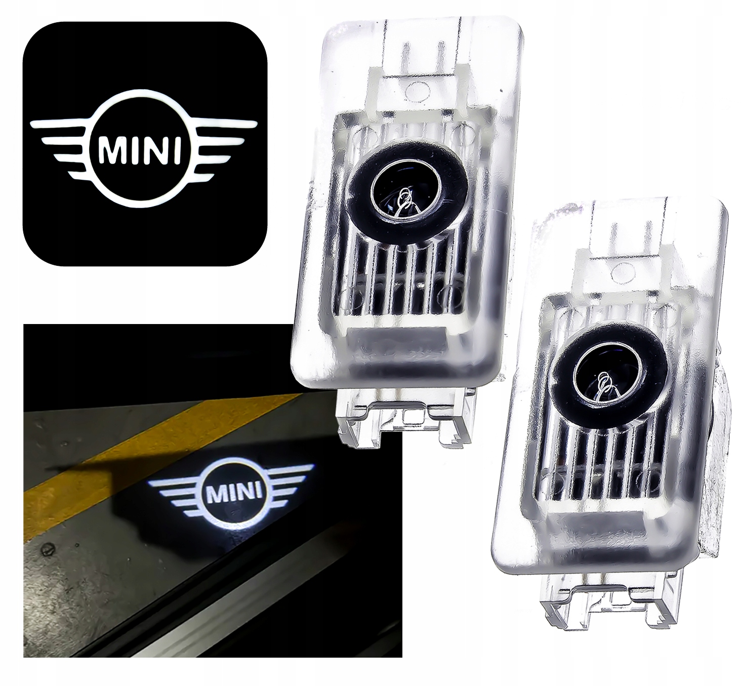 Set 2x Led Projektor Logo Mini Lampka Na Dveře Cooper Se J01 Countryman U25