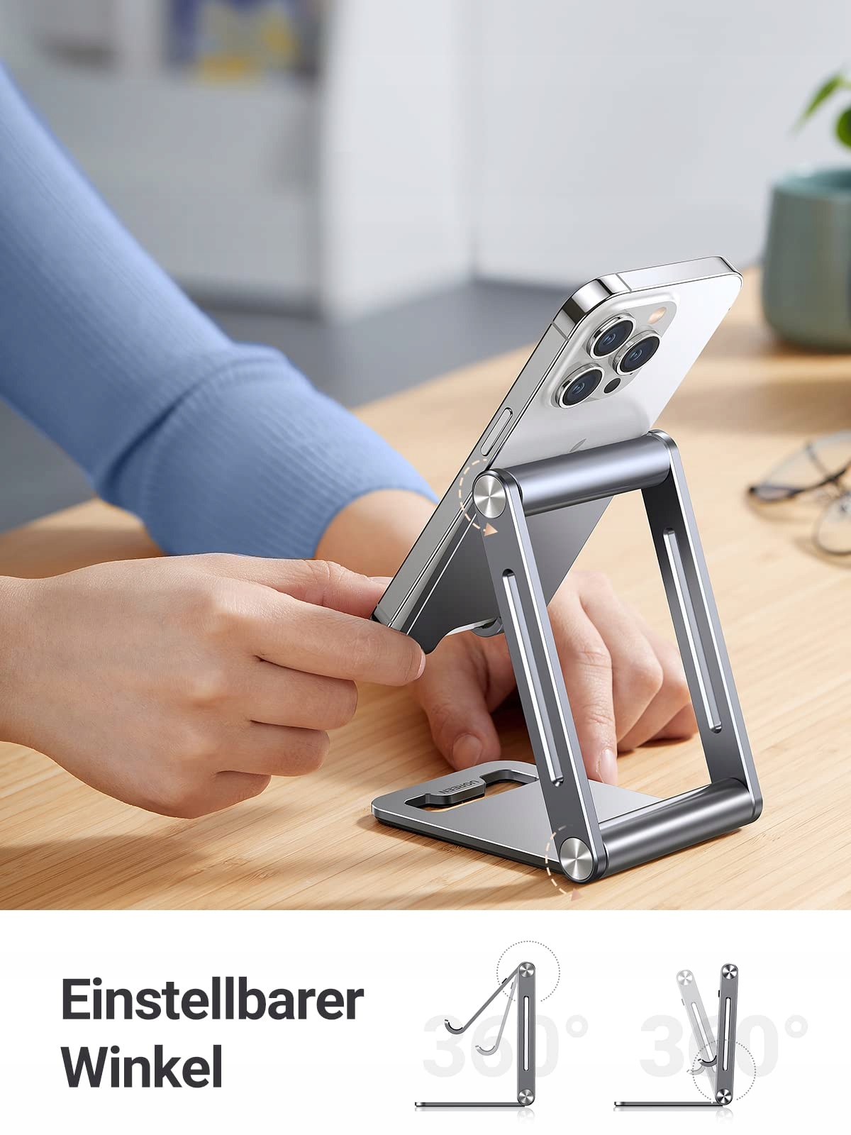 UGREEN Stojak Na Telefon Aluminiowy Regulowany Do iPhone Galaxy Huawei — miniatura 2