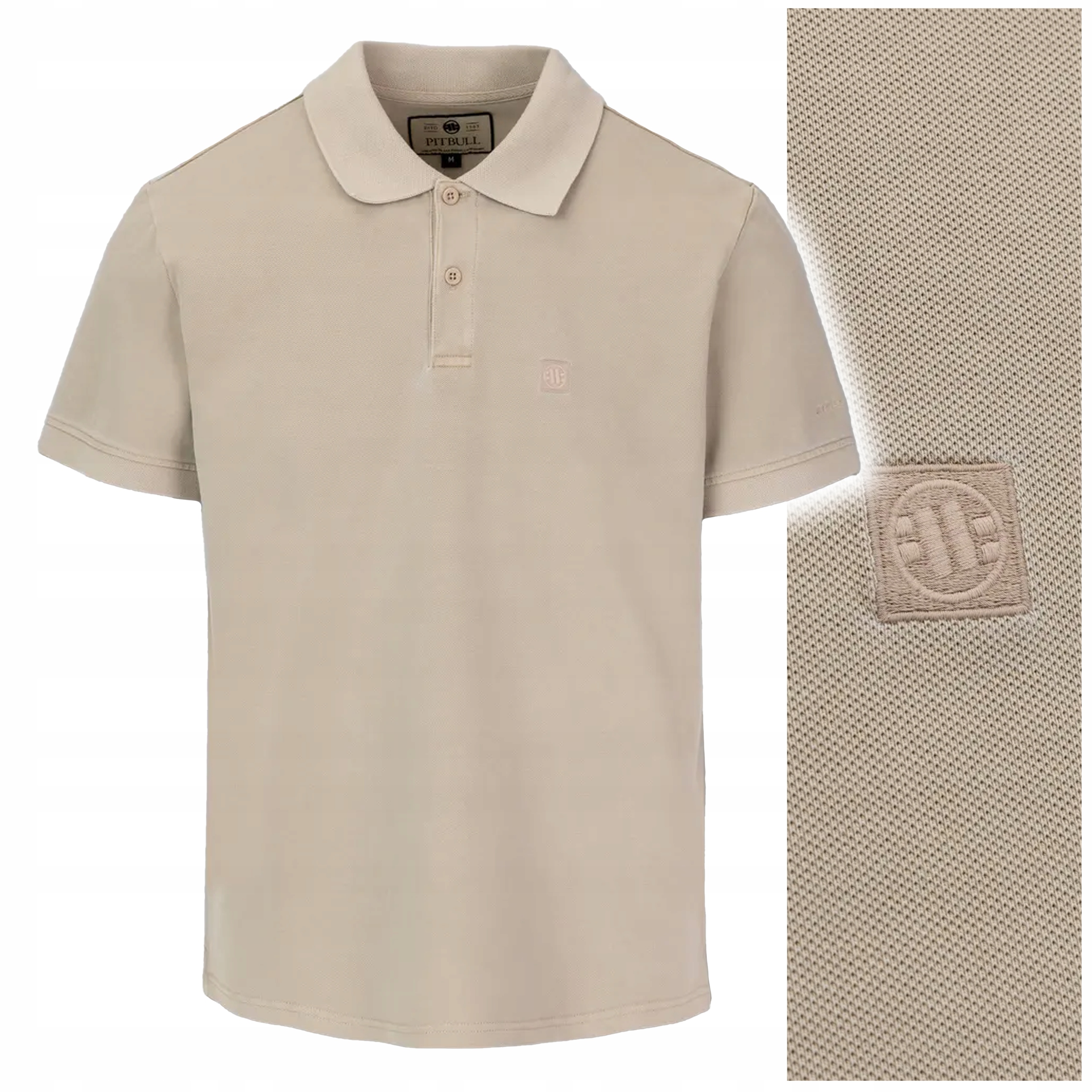 Polokošile Pit Bull Denim Washed Pique Small Logo r XL Pískové