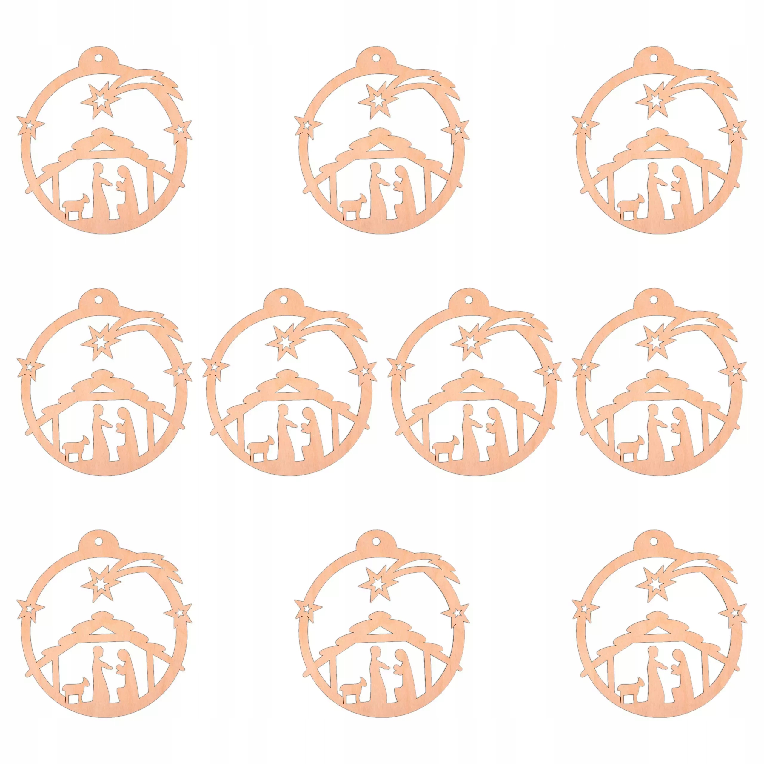 

Bombka Szopka Betlejemska 9,5x9cm 10szt Święta eko