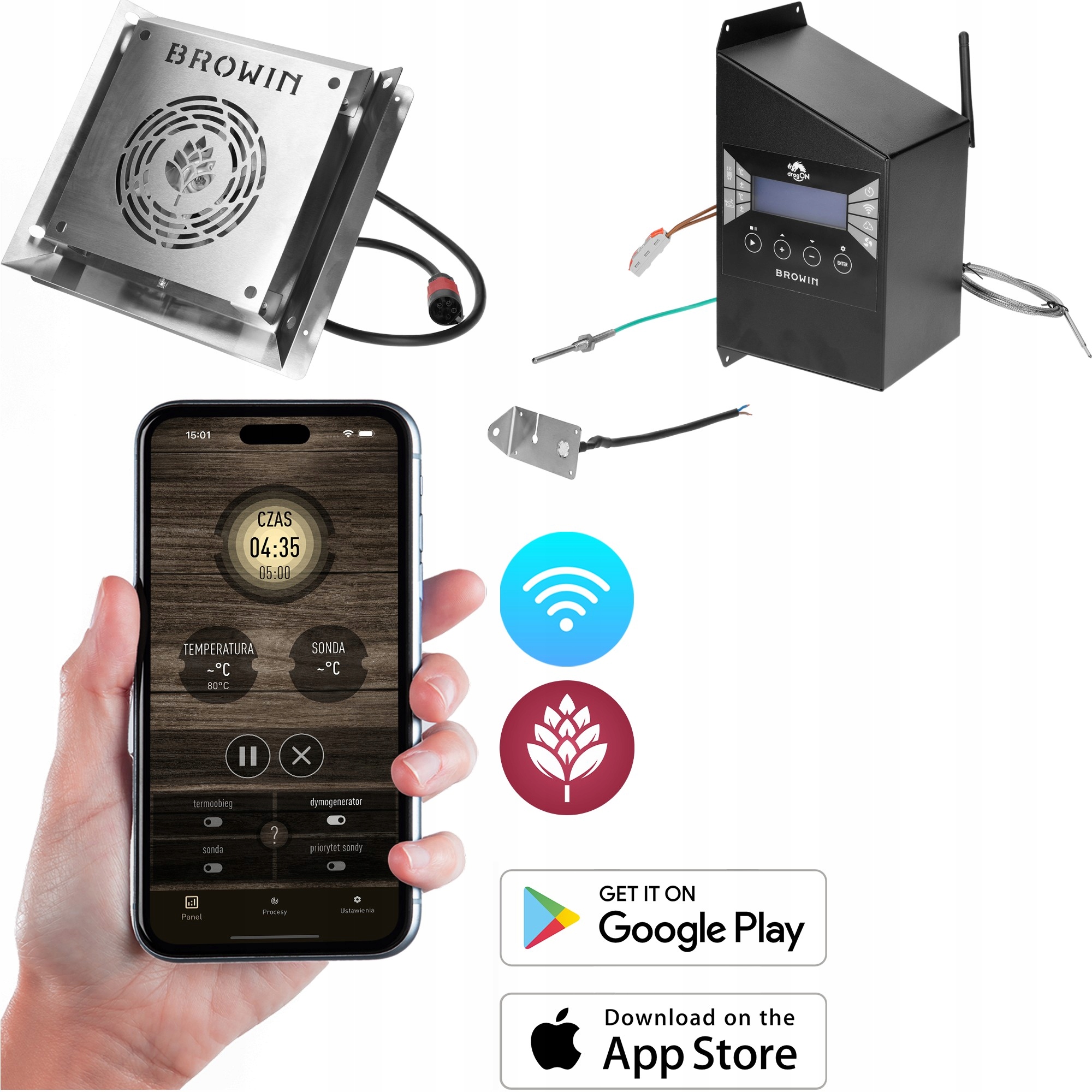 Elektrické moduly s ovládačom Wi-Fi – sada dragON pre udiareň Browin