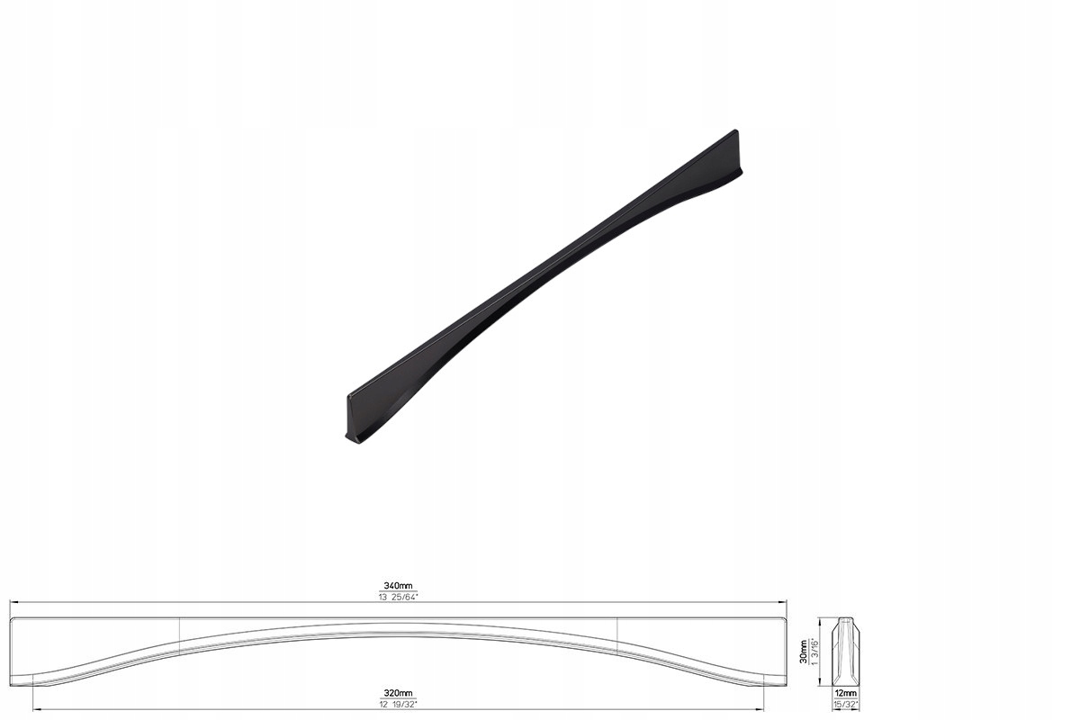 nábytková úchytka Siro 2340-340ZN68 antracit matná