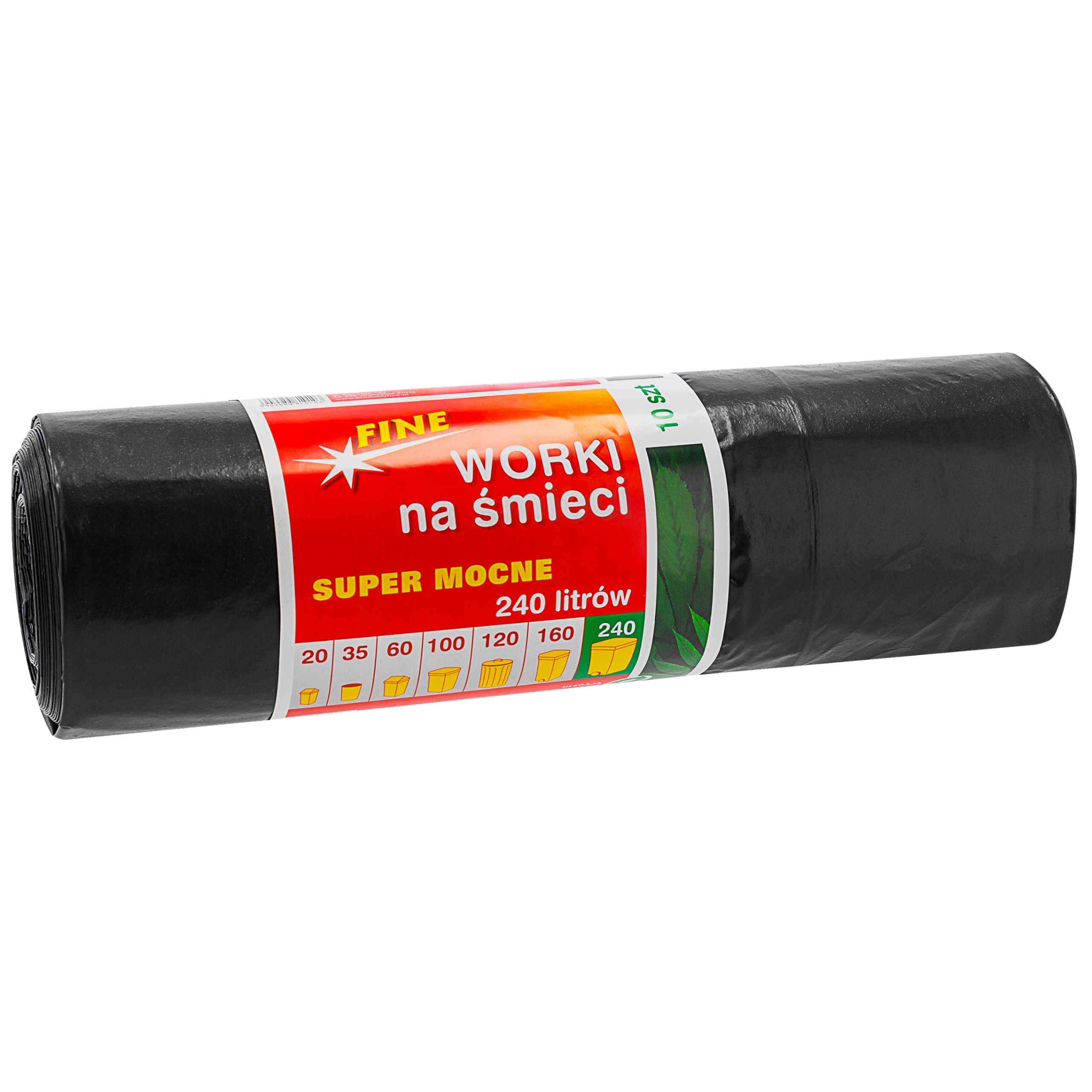 

Worki na Śmieci 240L Mocne Czarne 10 Szt Fine Ldpe