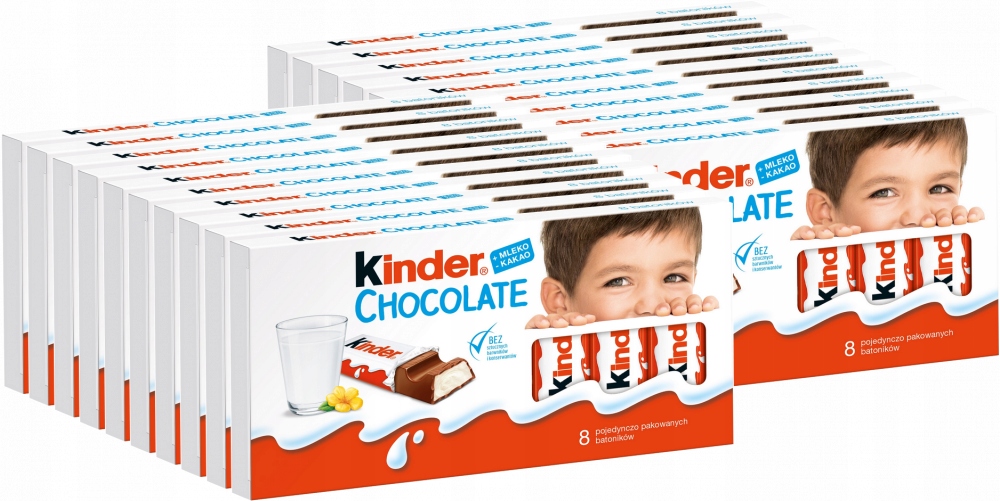 Kinder Chocolate Batoniki 8 sztuk 100 g x20
